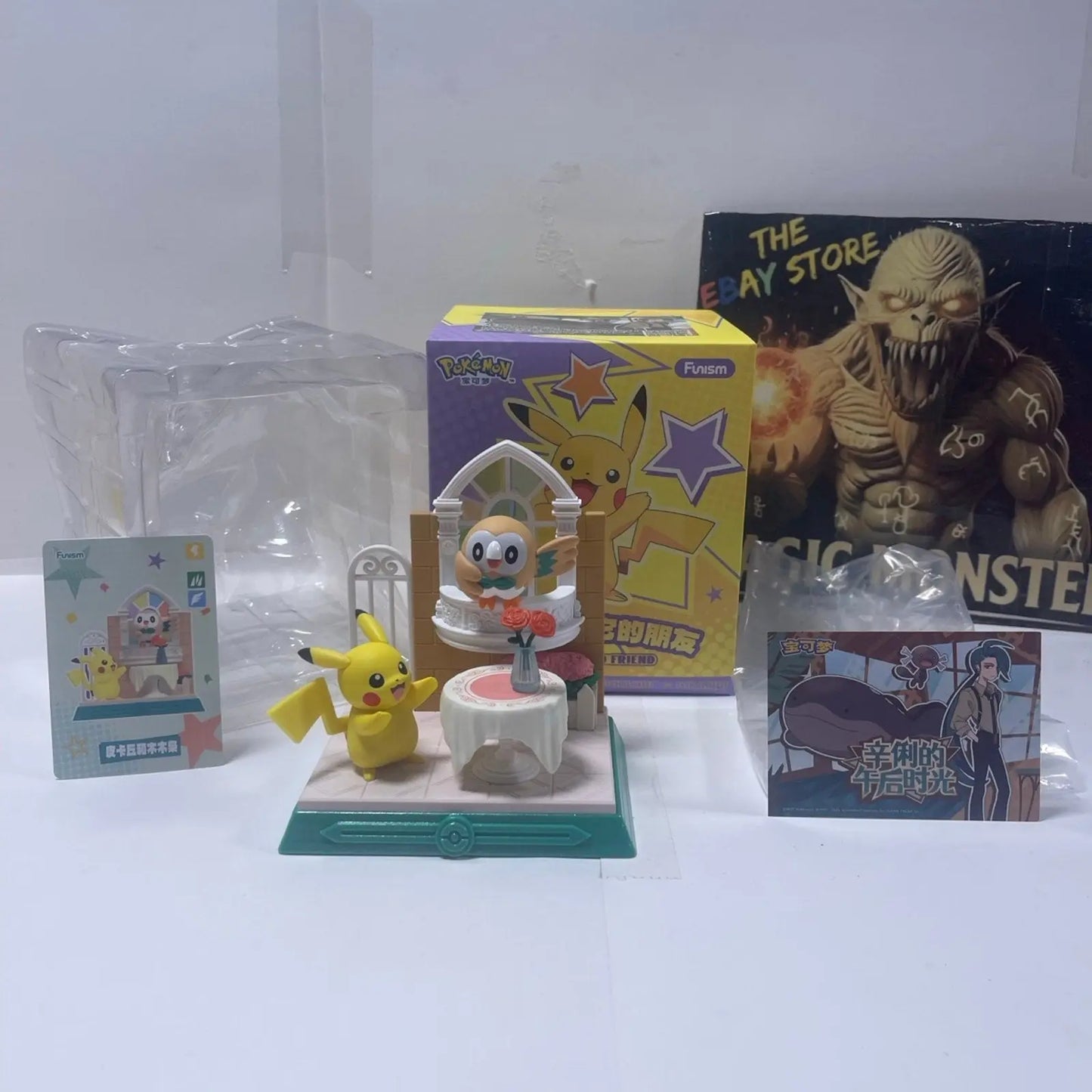Rowlet & Pikachu Pokémon Authentic Funism Pikachu and Friends Figure Display funism
